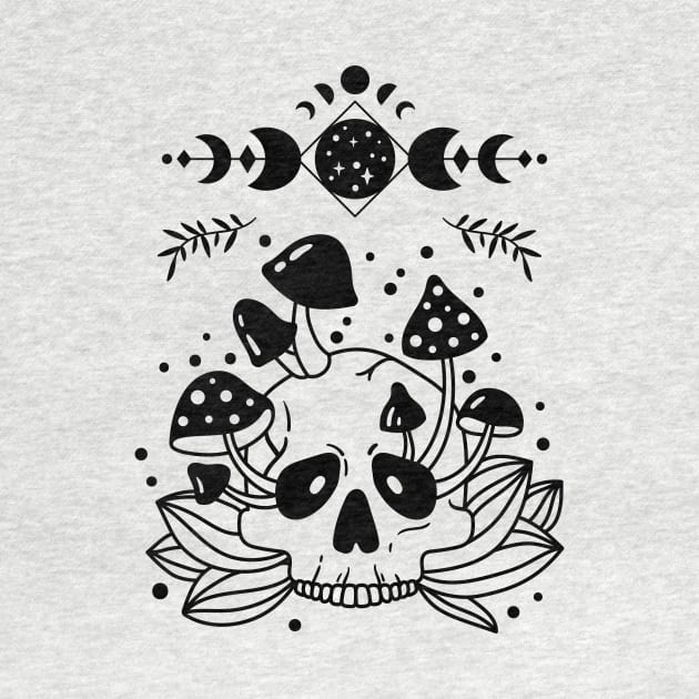 Aesthetic Halloween Skull Lover Moon Creepy Witchy by jodotodesign